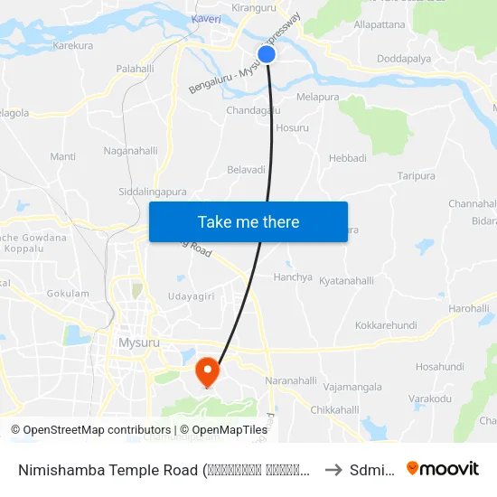 Nimishamba Temple Road (ನಿಮಿಷಾಂಬ ದೇವಸ್ಥಾನ ರಸ್ತೆ) to Sdmimd map