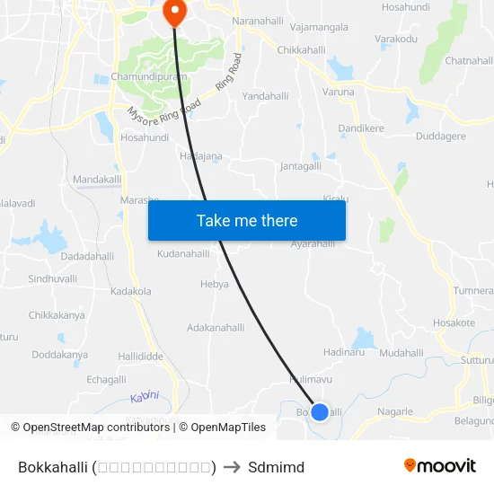 Bokkahalli (ಬೊಕ್ಕಹಳ್ಳಿ) to Sdmimd map
