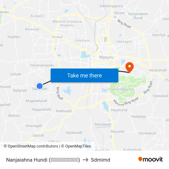 Nanjaiahna Hundi (ನಂಜಯ್ಯನಹುಂಡಿ) to Sdmimd map