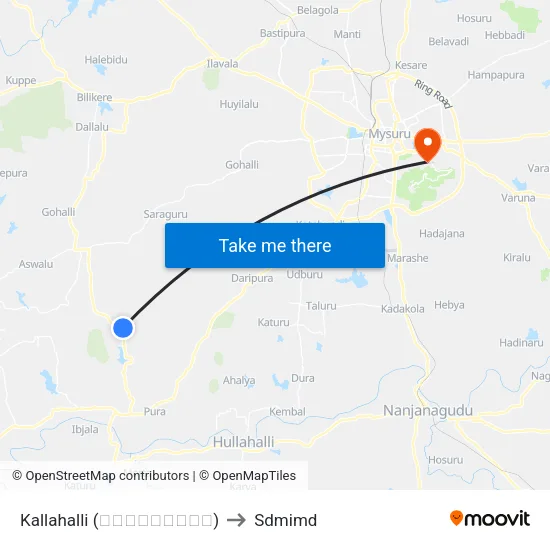 Kallahalli (ಕಲ್ಲಹಳ್ಳಿ) to Sdmimd map