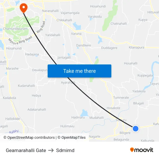 Geamarahalli Gate to Sdmimd map