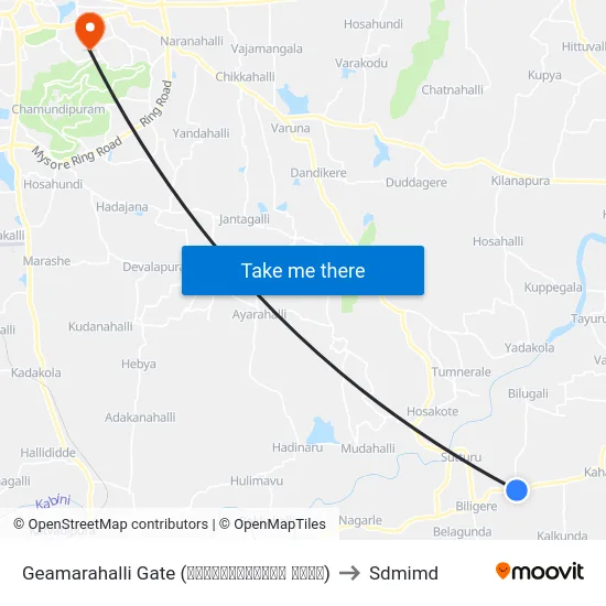 Geamarahalli Gate (ಗೀಯಮಾರನಹಳ್ಳಿ ಗೇಟ್) to Sdmimd map