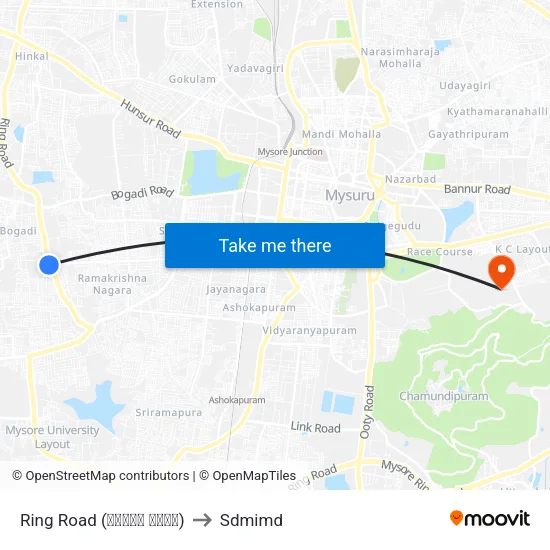 Ring Road (ರಿಂಗ್ ರೋಡ್) to Sdmimd map