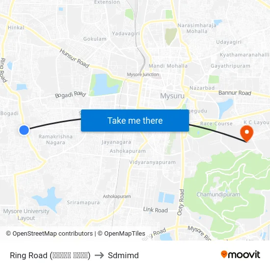 Ring Road (ರಿಂಗ್ ರೋಡ್) to Sdmimd map