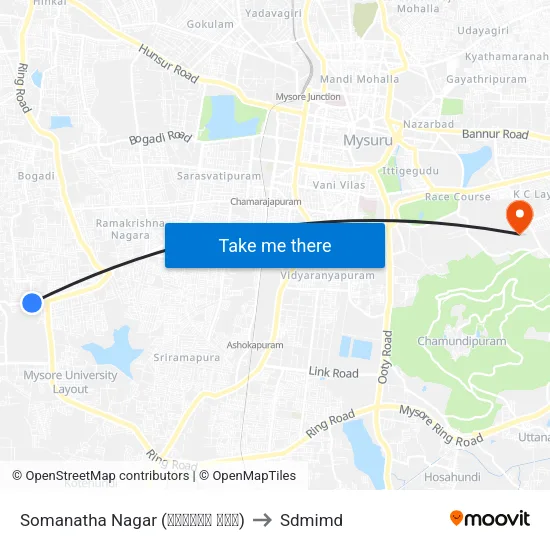 Somanatha Nagar (ಸೋಮನಾಥ ನಗರ) to Sdmimd map