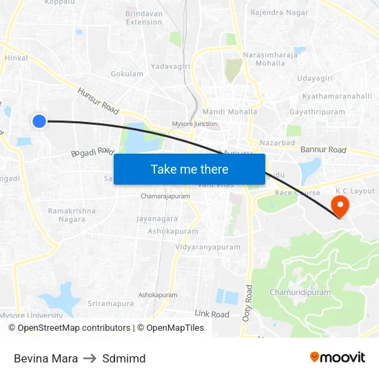 Bevina Mara to Sdmimd map