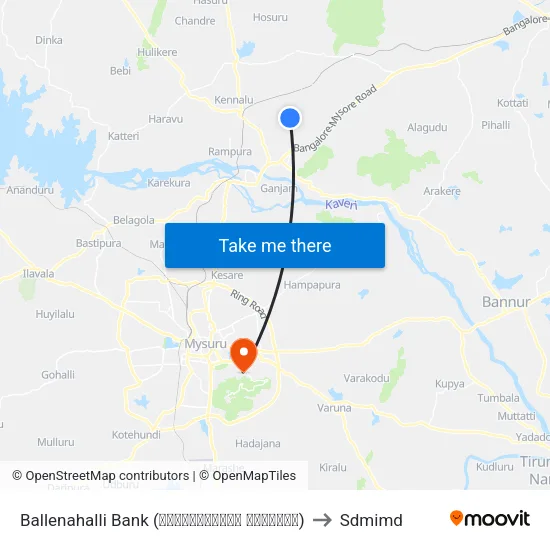 Ballenahalli Bank (ಬಳ್ಳೇನಹಳ್ಳಿ ಬ್ಯಾಂಕ್) to Sdmimd map