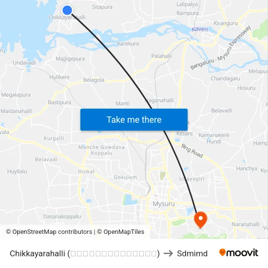 Chikkayarahalli (ಚಿಕ್ಕಯ್ಯರಹಳ್ಳಿ) to Sdmimd map