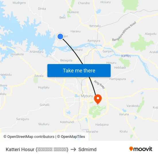 Katteri Hosur (ಕಟ್ಟೇರಿ ಹೊಸೂರು) to Sdmimd map