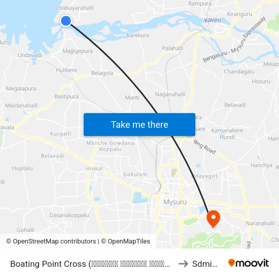Boating Point Cross (ಬೋಟಿಂಗ್ ಪಾಯಿಂಟ್ ಕ್ರಾಸ್) to Sdmimd map