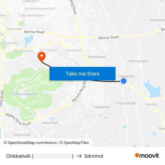 Chikkahalli (ಚಿಕ್ಕಹಳ್ಳಿ) to Sdmimd map