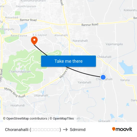 Choranahalli (ಚೋರನಹಳ್ಳಿ) to Sdmimd map