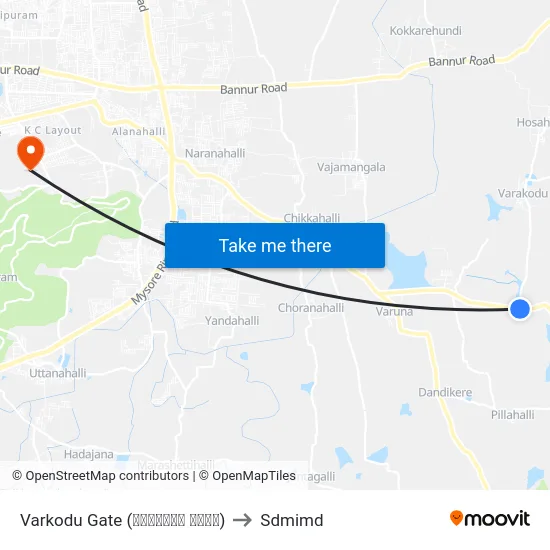 Varkodu Gate (ವರ್ಕೋಡು ಗೇಟ್) to Sdmimd map