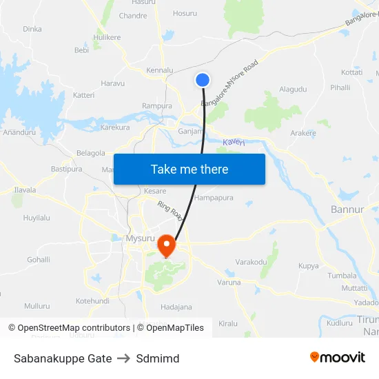 Sabanakuppe Gate to Sdmimd map