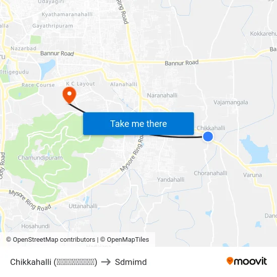 Chikkahalli (ಚಿಕ್ಕಹಳ್ಳಿ) to Sdmimd map