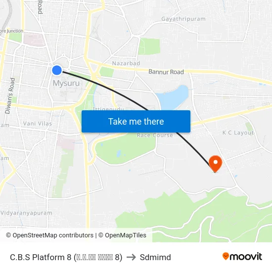 C.B.S Platform 8 (ನ.ಬ.ನಿ ಅಂಕಣ 8) to Sdmimd map