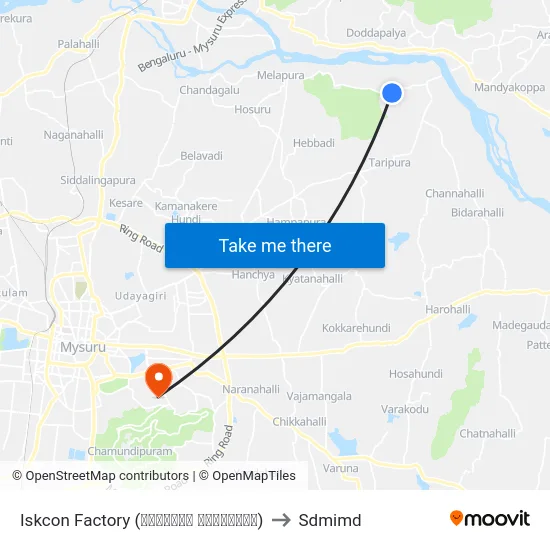 Iskcon Factory (ಇಸ್ಕಾನ್‌ ಕಾರ್ಖಾನೆ) to Sdmimd map