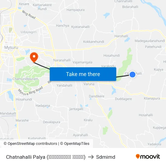 Chatnahalli Palya (ಚಾಟ್ನಹಳ್ಳಿ ಪಾಳ್ಯ) to Sdmimd map