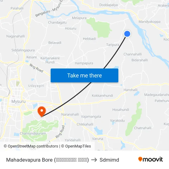 Mahadevapura Bore (ಮಹಾದೇವಪುರ ಬೋರ್) to Sdmimd map