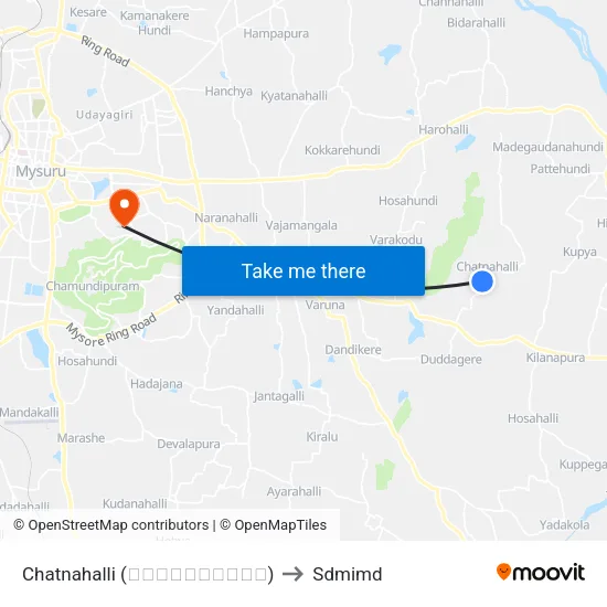 Chatnahalli (ಚಾಟ್ನಹಳ್ಳಿ) to Sdmimd map