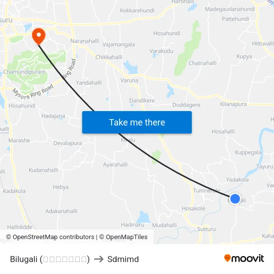 Bilugali (ಬಿಳುಗಳಿ) to Sdmimd map