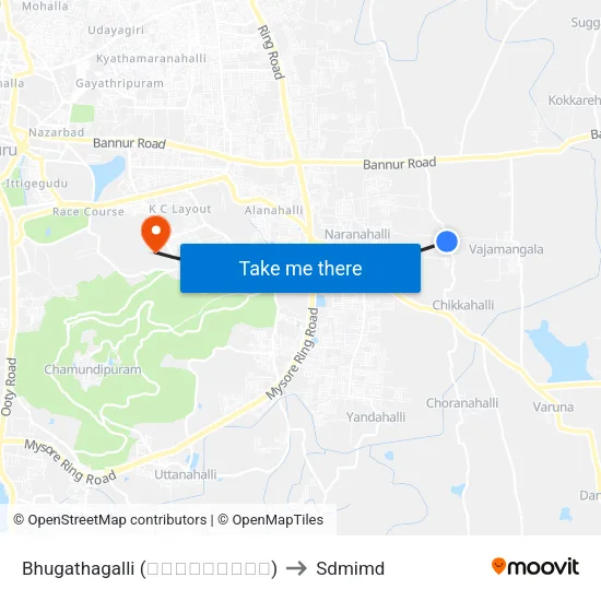 Bhugathagalli (ಭುಗತಹಳ್ಳಿ) to Sdmimd map