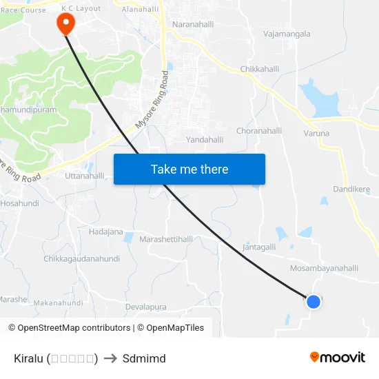 Kiralu (ಕಿರಳು) to Sdmimd map