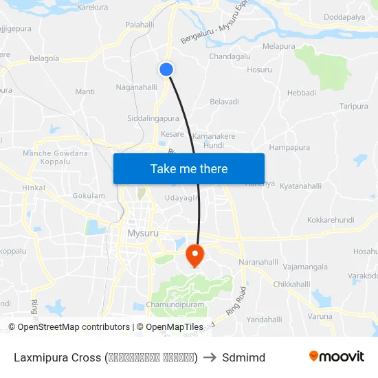 Laxmipura Cross (ಲಕ್ಷ್ಮೀಪುರ ಕ್ರಾಸ್) to Sdmimd map