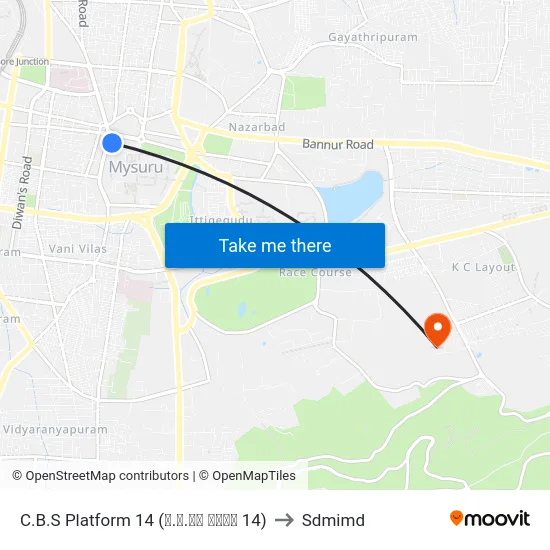 C.B.S Platform 14 (ನ.ಬ.ನಿ ಅಂಕಣ 14) to Sdmimd map