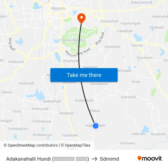 Adakanahalli Hundi (ಅಡಕನಹಳ್ಳಿ ಹುಂಡಿ) to Sdmimd map