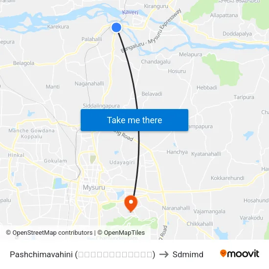 Pashchimavahini (ಪಶ್ಚಿಮವಾಹಿನಿ) to Sdmimd map