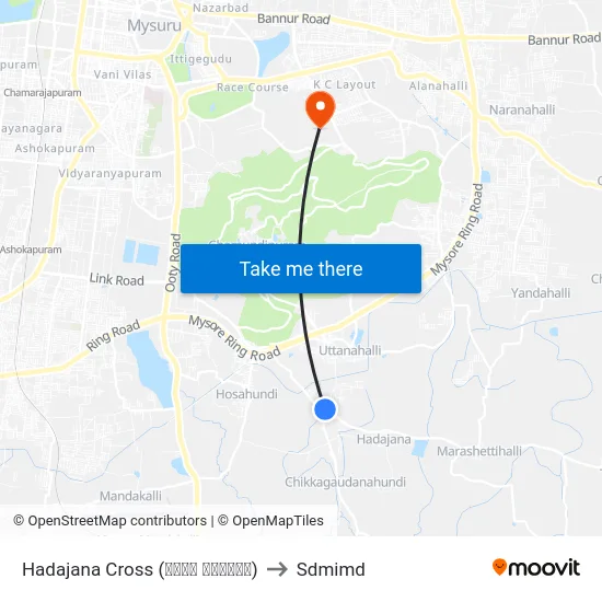 Hadajana Cross (ಹಡಜನ ಕ್ರಾಸ್) to Sdmimd map