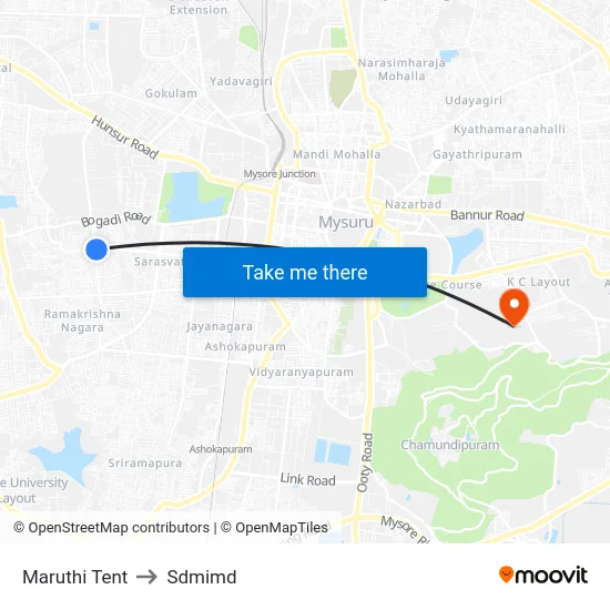 Maruthi Tent to Sdmimd map