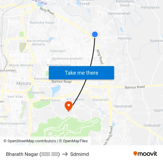 Bharath Nagar (ಭರತ್ ನಗರ) to Sdmimd map