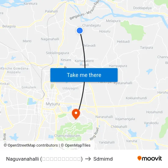 Naguvanahalli (ನಗುವನಹಳ್ಳಿ) to Sdmimd map
