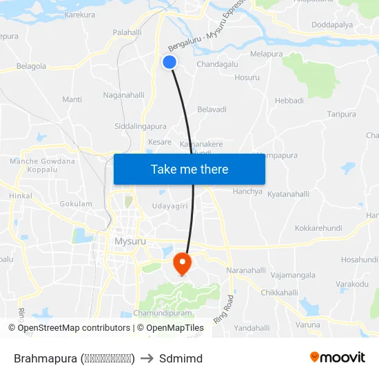 Brahmapura (ಬ್ರಹ್ಮಪುರ) to Sdmimd map