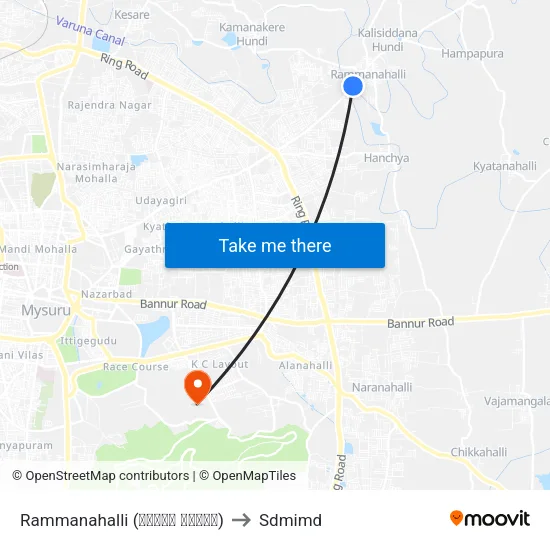 Rammanahalli (ರಮ್ಮನ ಹಳ್ಳಿ) to Sdmimd map