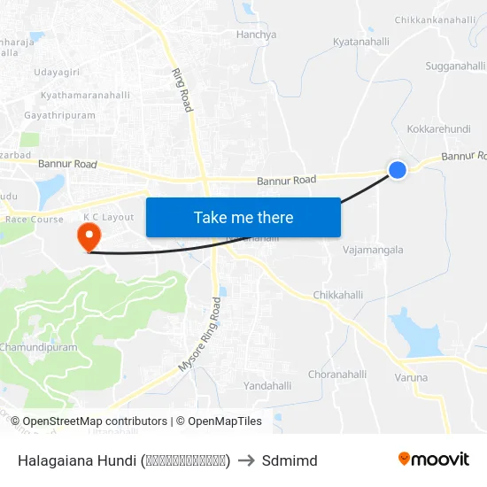 Halagaiana Hundi (ಹಲಗಯ್ಯನಹುಂಡಿ) to Sdmimd map