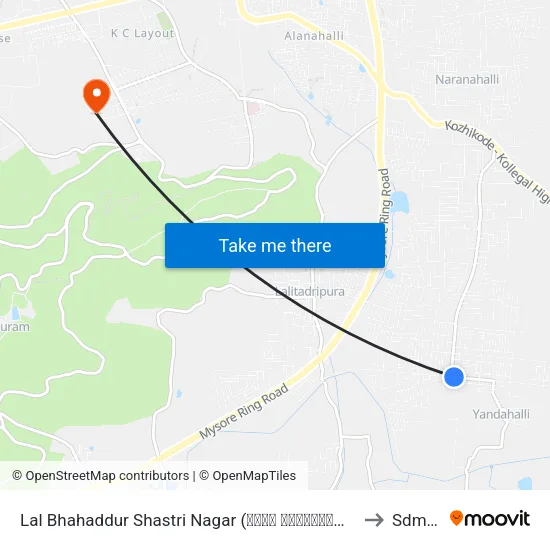 Lal Bhahaddur Shastri Nagar (ಲಾಲ್ ಬಹಾದ್ದೂರು ಶಾಸ್ತ್ರಿ ನಗರ) to Sdmimd map