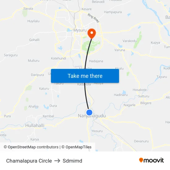 Chamalapura Circle to Sdmimd map