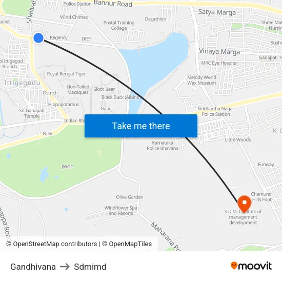 Gandhivana to Sdmimd map