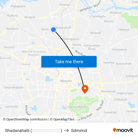 Shadanahalli (ಶಾಡನಹಳ್ಳಿ) to Sdmimd map