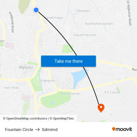 Fountain Circle to Sdmimd map