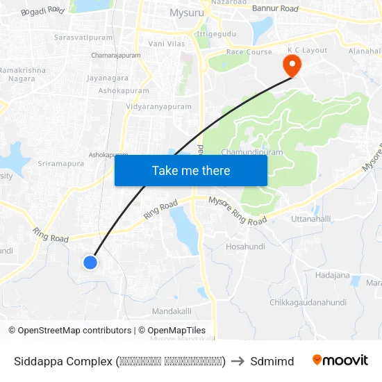 Siddappa Complex (ಸಿದ್ದಪ್ಪ ಕಾಂಪ್ಲೆಕ್ಸ್) to Sdmimd map