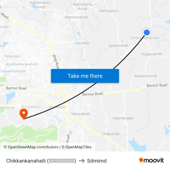 Chikkankanahalli (ಚಿಕ್ಕನಹಳ್ಳಿ) to Sdmimd map
