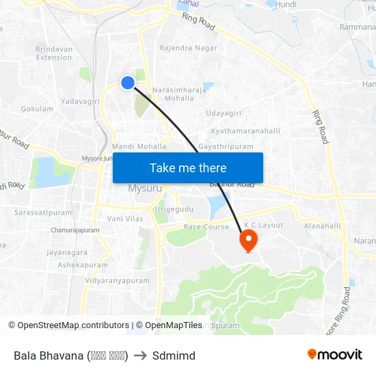 Bala Bhavana (ಬಾಲ ಭವನ) to Sdmimd map