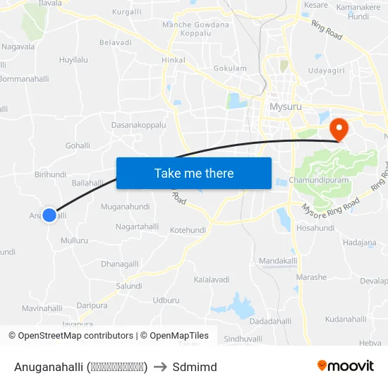 Anuganahalli (ಅನುಗನಹಳ್ಳಿ) to Sdmimd map