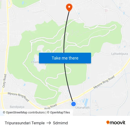 Tripurasundari Temple to Sdmimd map