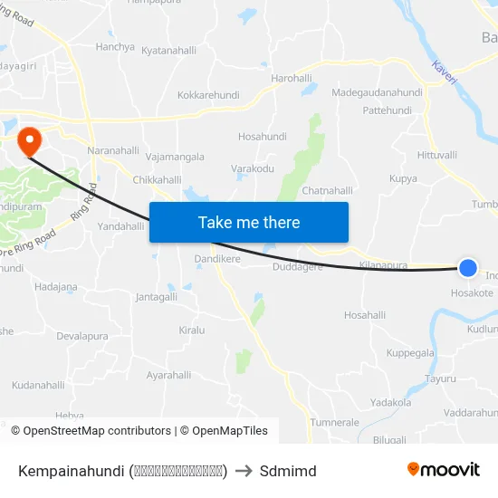 Kempainahundi (ಕೆಂಪಯ್ಯನಹುಂಡಿ) to Sdmimd map
