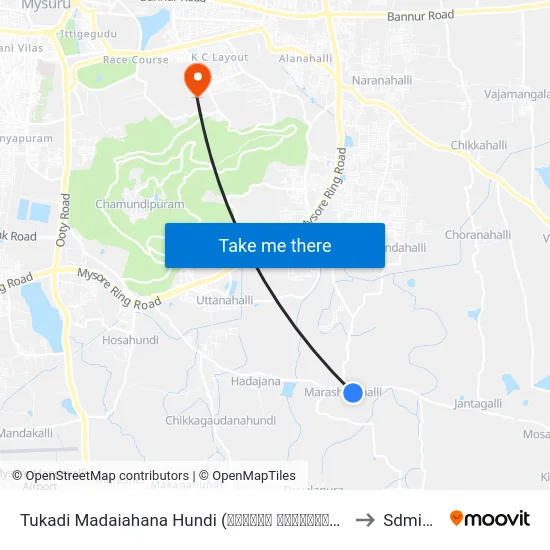 Tukadi Madaiahana Hundi (ತುಕಾದಿ ಮಾದಯ್ಯನಹುಂಡಿ) to Sdmimd map